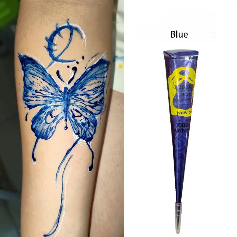 Natürliche temporäre Flash-Tattoo-Paste, schwarzes Henna für DIY-Tattoo-Aufkleber, Körperbemalung, Tattoo-Creme, indische Hochzeits-Henna-Tattoo-Paste – Detail 14