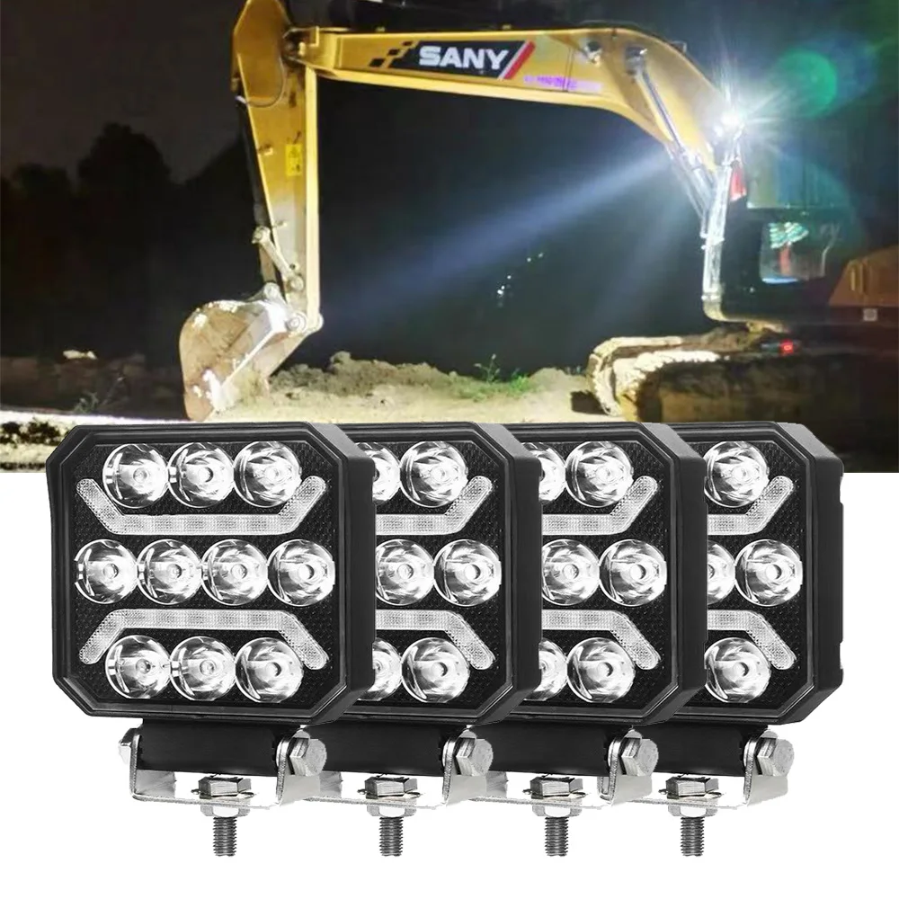 

Auto Work Light Led Light Square LED Offroad LED Bar 4 Inch Spot Flood Fog Lam Automotive Accessories