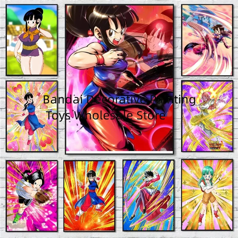 Retro Anime Canvas Painting Dragon Ball Super Saiyan Goku Chichi Bulma Trunks Poster Prints Pictures Wall Art Aesthetic Decor