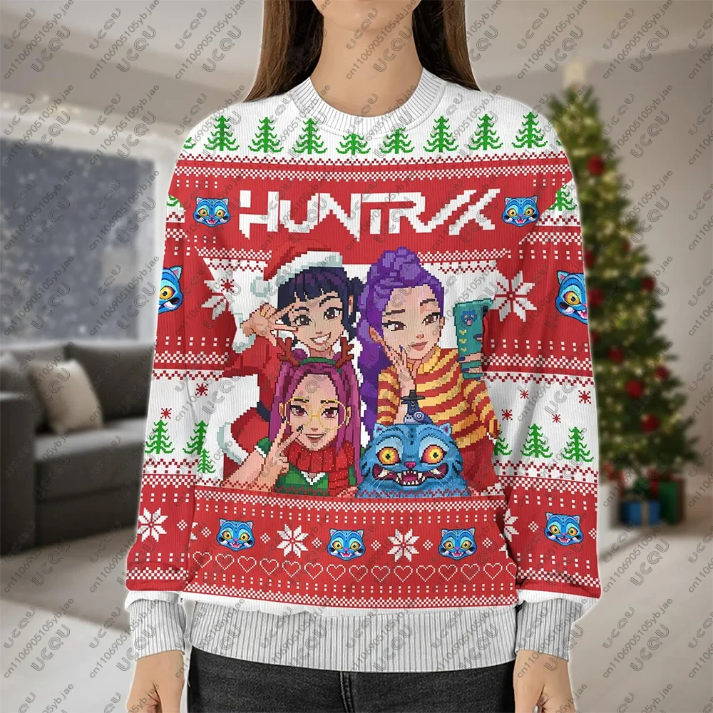 2026 عيد الميلاد Huntrlx الشتاء Y2k الكبار الاطفال أفضل ديربي النمر هدية عادية Kpop شيطان الصيادين تي شيرت تي شيرت عيد الميلاد هوديي البلوز #3