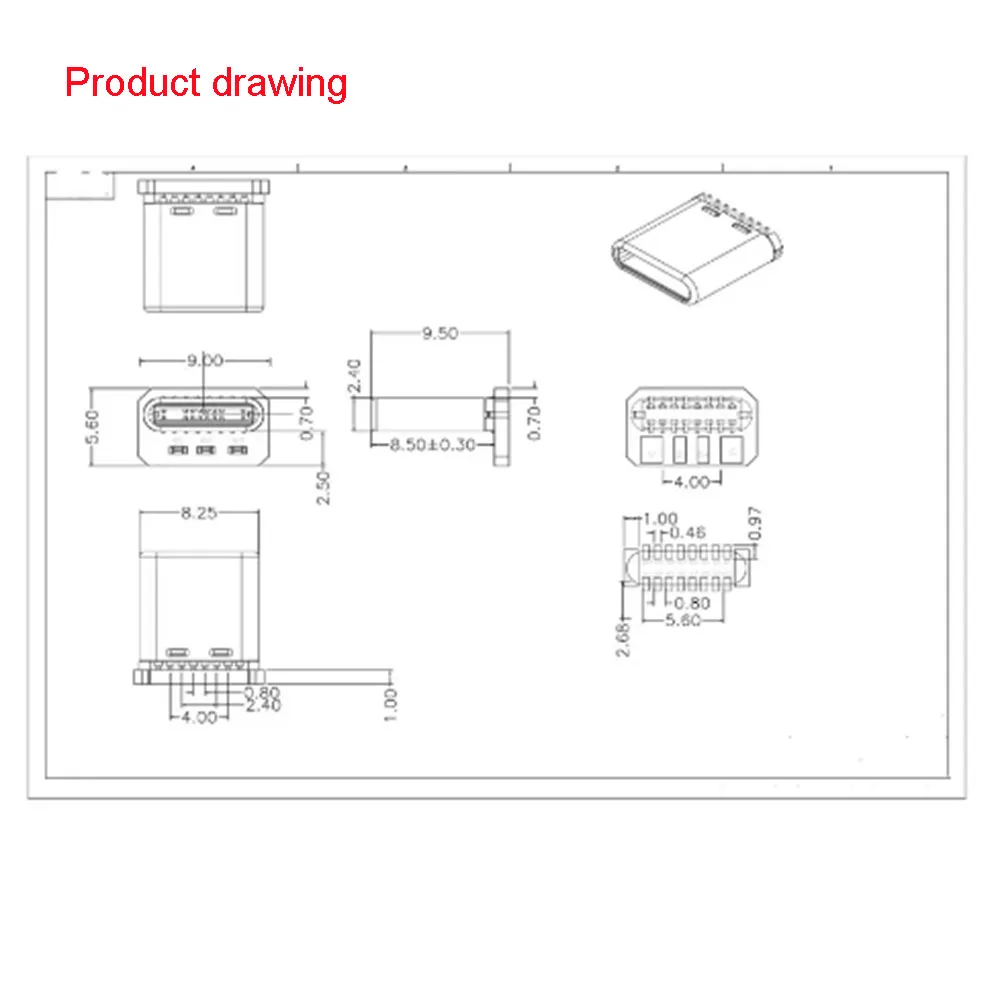 Placa de conexión Vertical USB 3,1 tipo C, asiento macho, 16 pines, 4 cables de soldadura, banda de datos, PCB, placa USB, cabeza macho, conector Usb C 16P, 1-10 Uds.