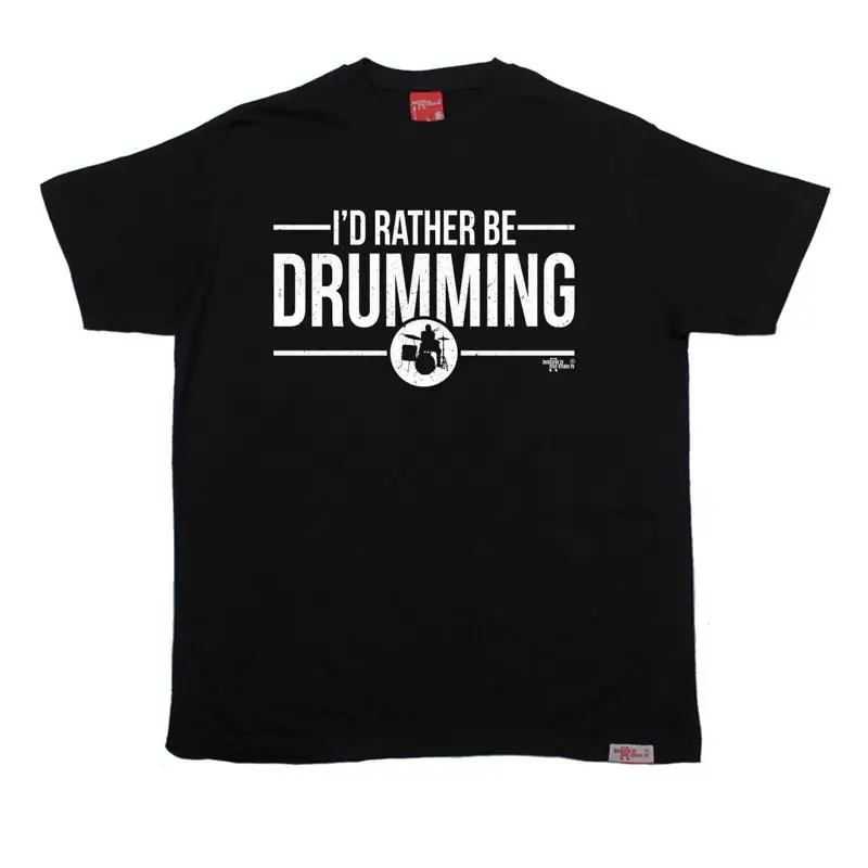 

Id Rather Be Drumming T Shirt Band Music Drum Drummer Funny Birthday Gift