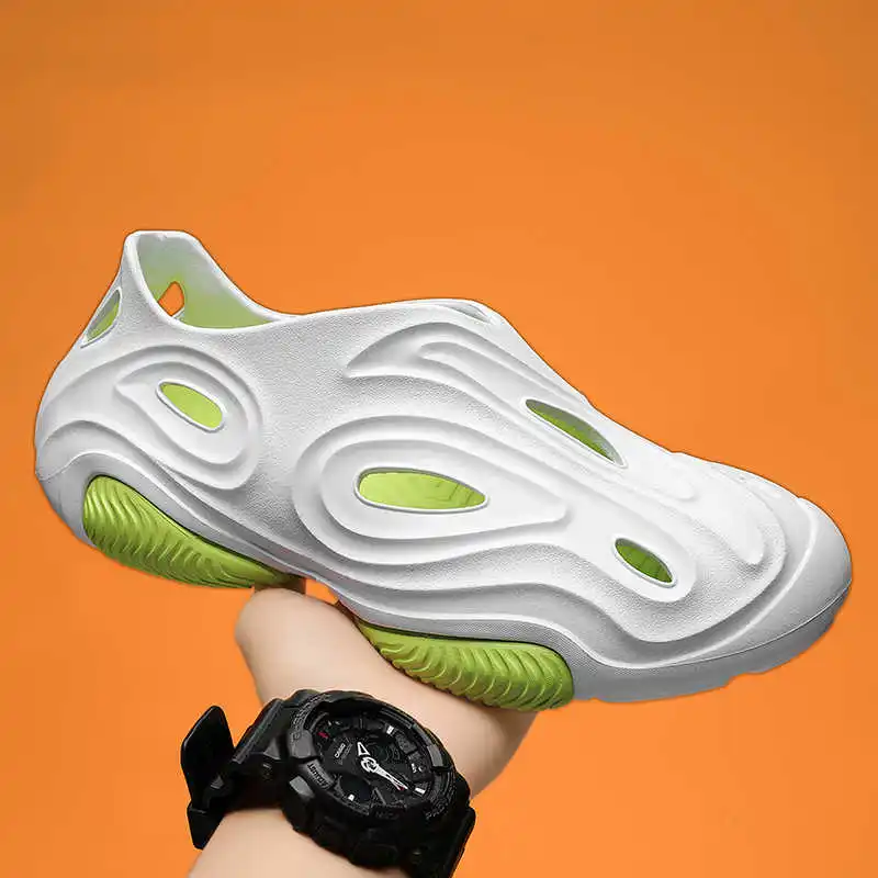 

Мужские короткие сандалии-кроссовки серебристого цвета для дома и улицы, оригинальные гавайские тапочки для спорта и отдыха