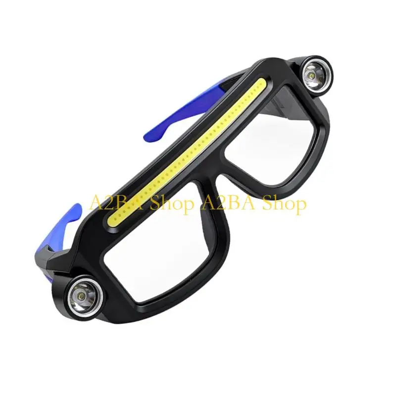 A2BA Adjustable Head Mounted Glasses Flashlights With 42 LED Beam USB C Charging For Outdoor And Emergency Use
