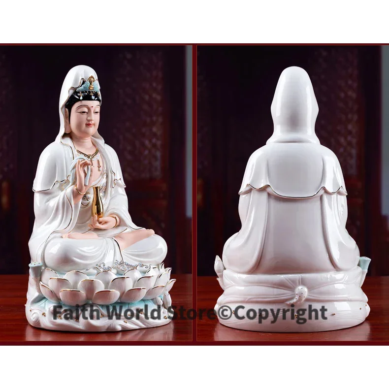 30CM high grade Porcelain GUAN YIN PUSA BUDDHA statue Asia home Altar shop Worship efficacious Goddess Talisman family Mascot