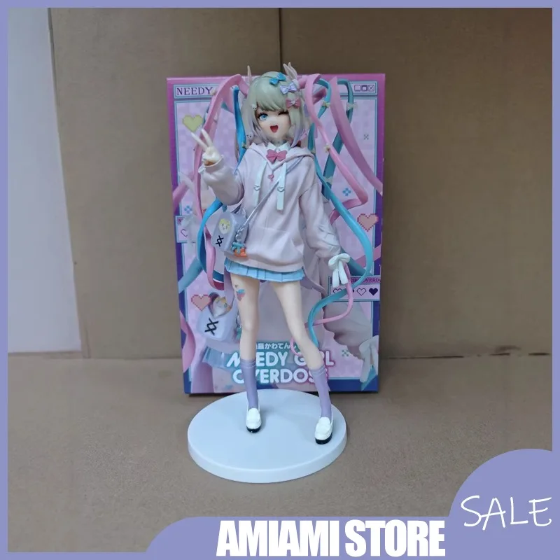 

24cm NEEDY GIRL OVERDOSE Figure Ultra Cute Angel chan Anime Statue Streamer Girl Collectible Perfect Gift for Gamers Display
