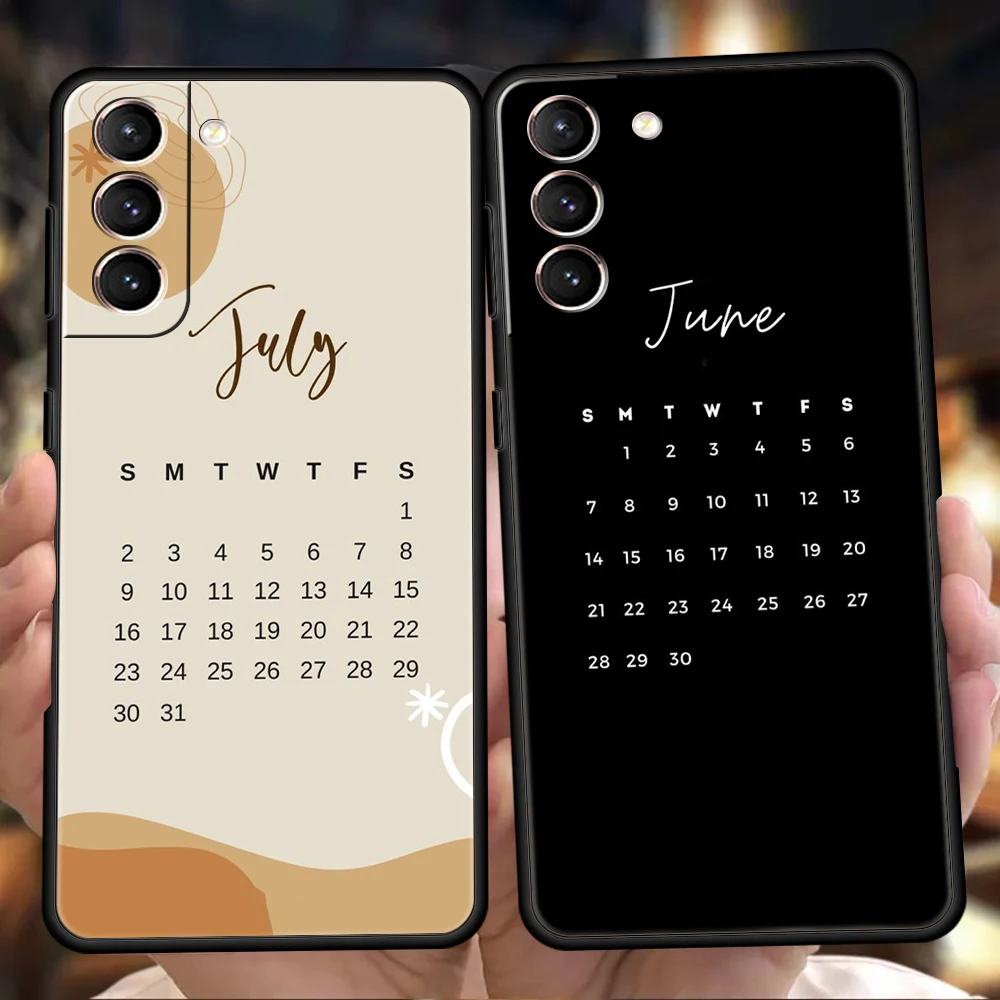 2023 Calendar Phone Case for Samsung Galaxy S24 S23 S22 S20 S21 FE Ultra S24 S23 S10 S10E S9 S8 Plus 5G Silicone Shell Coque Bag