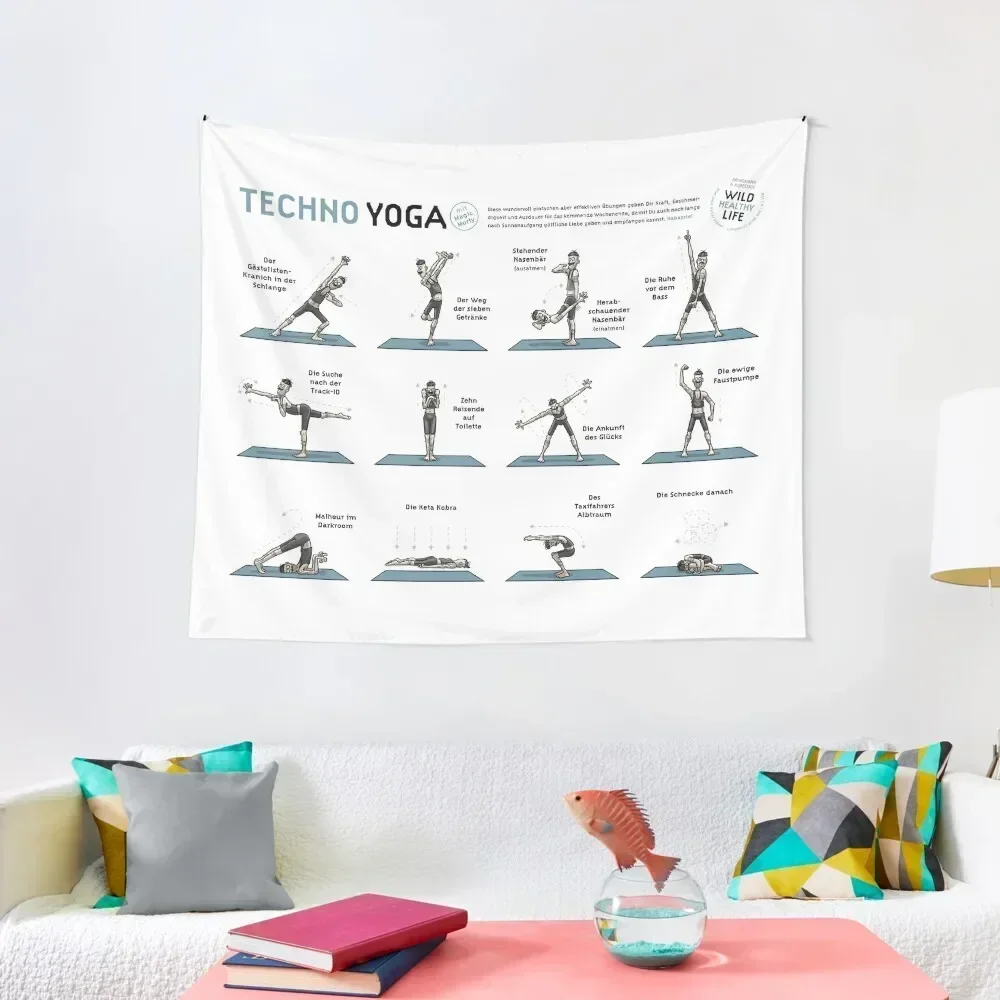 Techno Yoga (German) Tapestry Bedroom Decoration House Decoration Things To The Room Home Decorations Tapestry