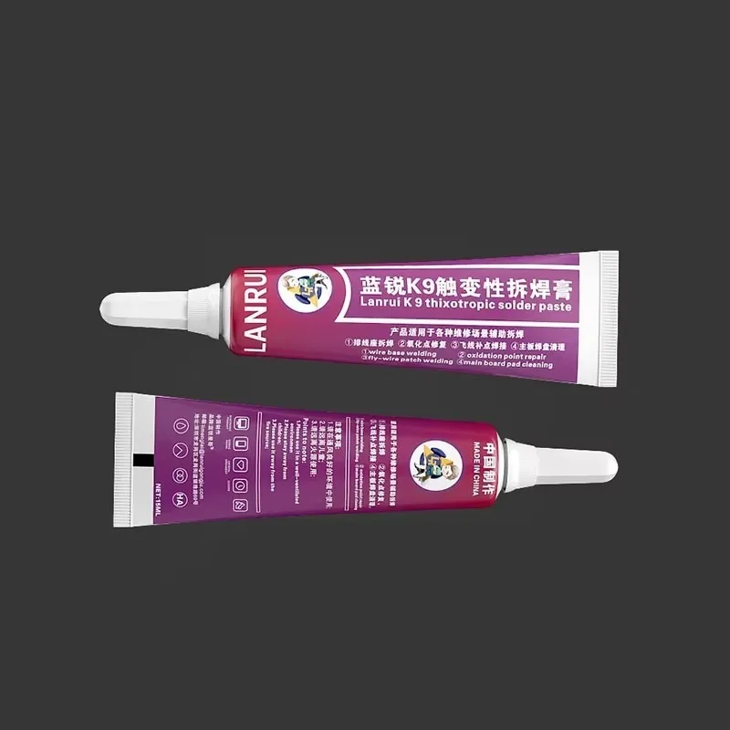 Lanrui K9 15ml Thixotropic De Sulfurization Soldering Paste for Fingerprint Flight Line/Battery Holder/Tail Plug Welding Repair