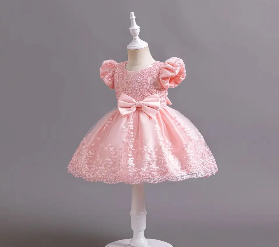 Neues elegantes Kleid für Mädchen Kinder kleidung Mädchen Party kleider rosa Prinzessin Kleidung