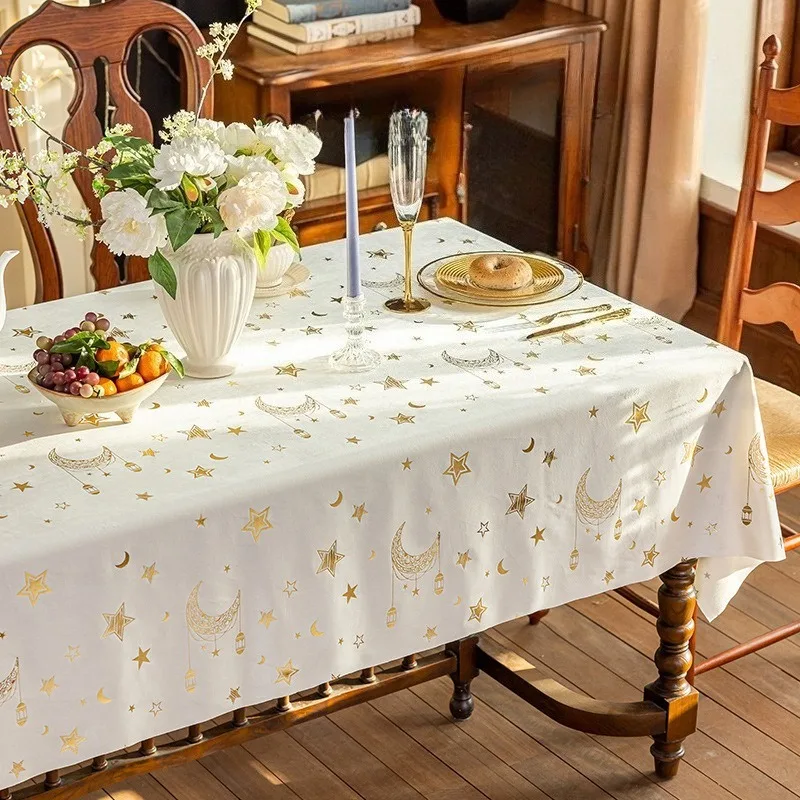 Dining Table Party Tablecloth Holiday Tablecloth Decoration Household Rectangular White Tablecloth