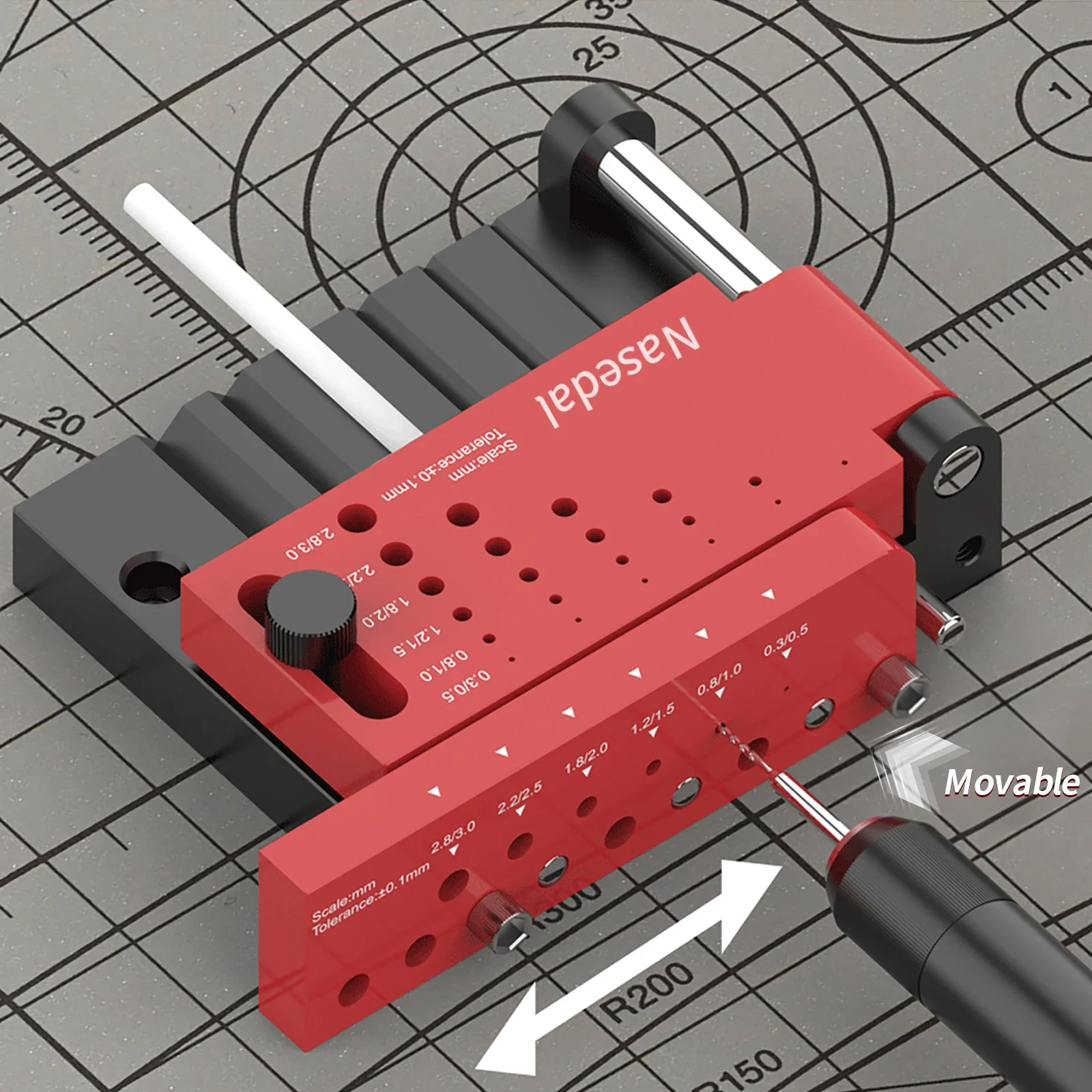 Nasedal Round Bar Drilling Jig Precision Center Punching Tool for Gundam DIY Tank Robot Military Model Craft Hobby Accessories