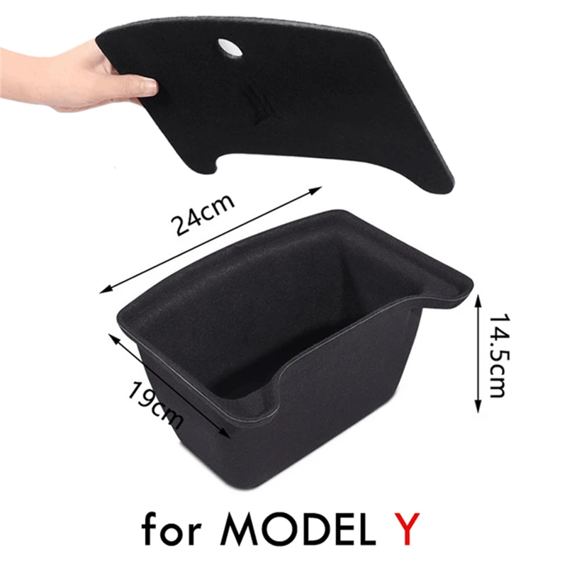 

For Tesla Model 3 Model Y Rear Central Control Storage Box Flocking Style Car Console Organzier Tray Case For Tesla Model 3 Y