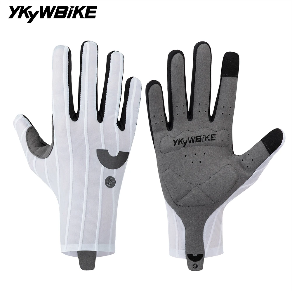YKYWBIKE Cycling Gloves Full Fingers Anti-Slip Bicycle Long Gloves MTB Aerodynamic Road Bike Gloves Reflective Touch Screen