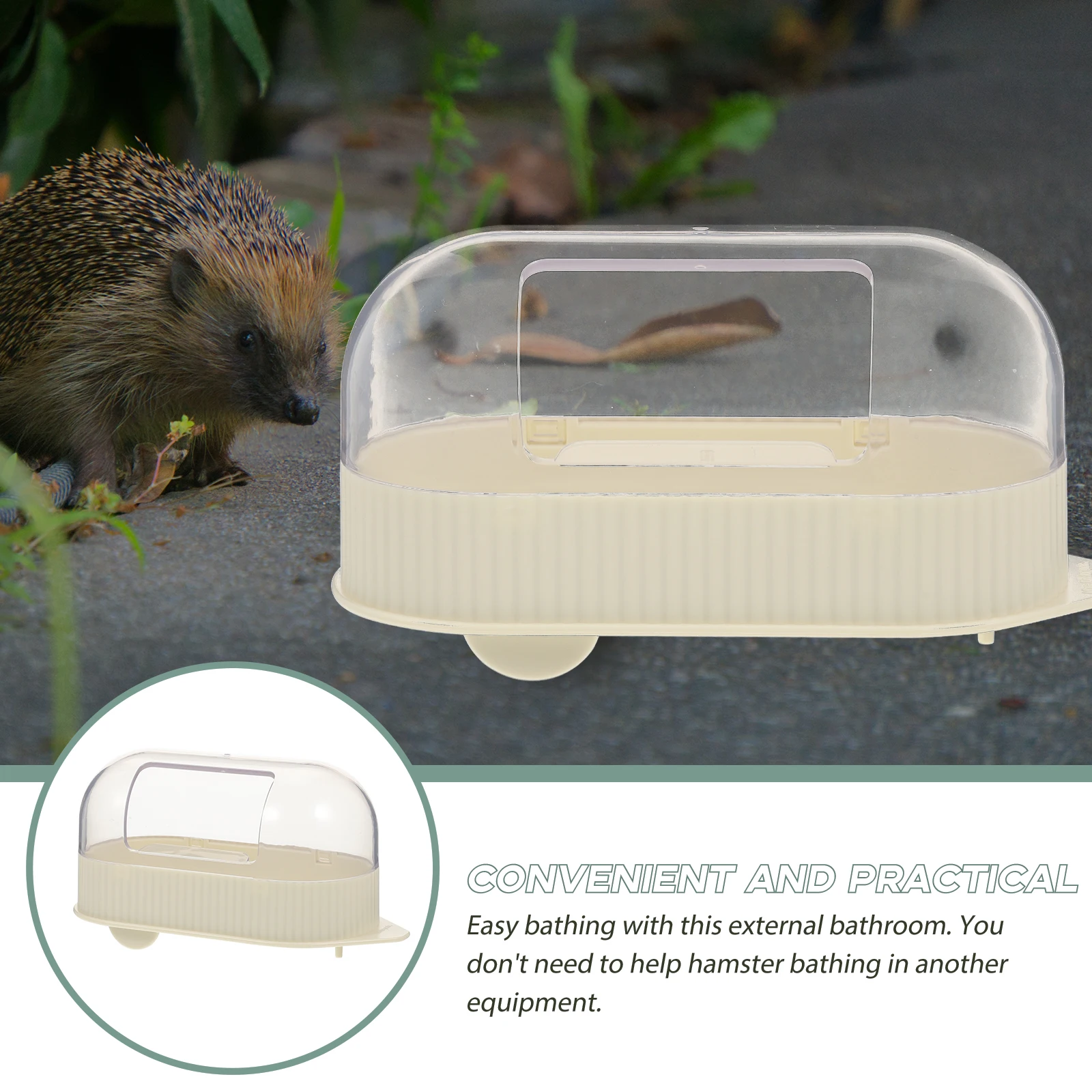 

Transparent Hamster Reusable Sand Bath Box Small Animal Bath Tub ABS Lightweight Easy Reusable Cage Pet Accessories