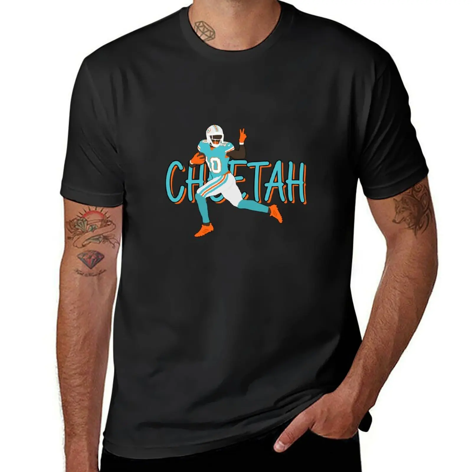 

Tyreek Hill Cheetah T-Shirt anime clothes valentines boutique clothes cotton graphic tees Men's t shirts