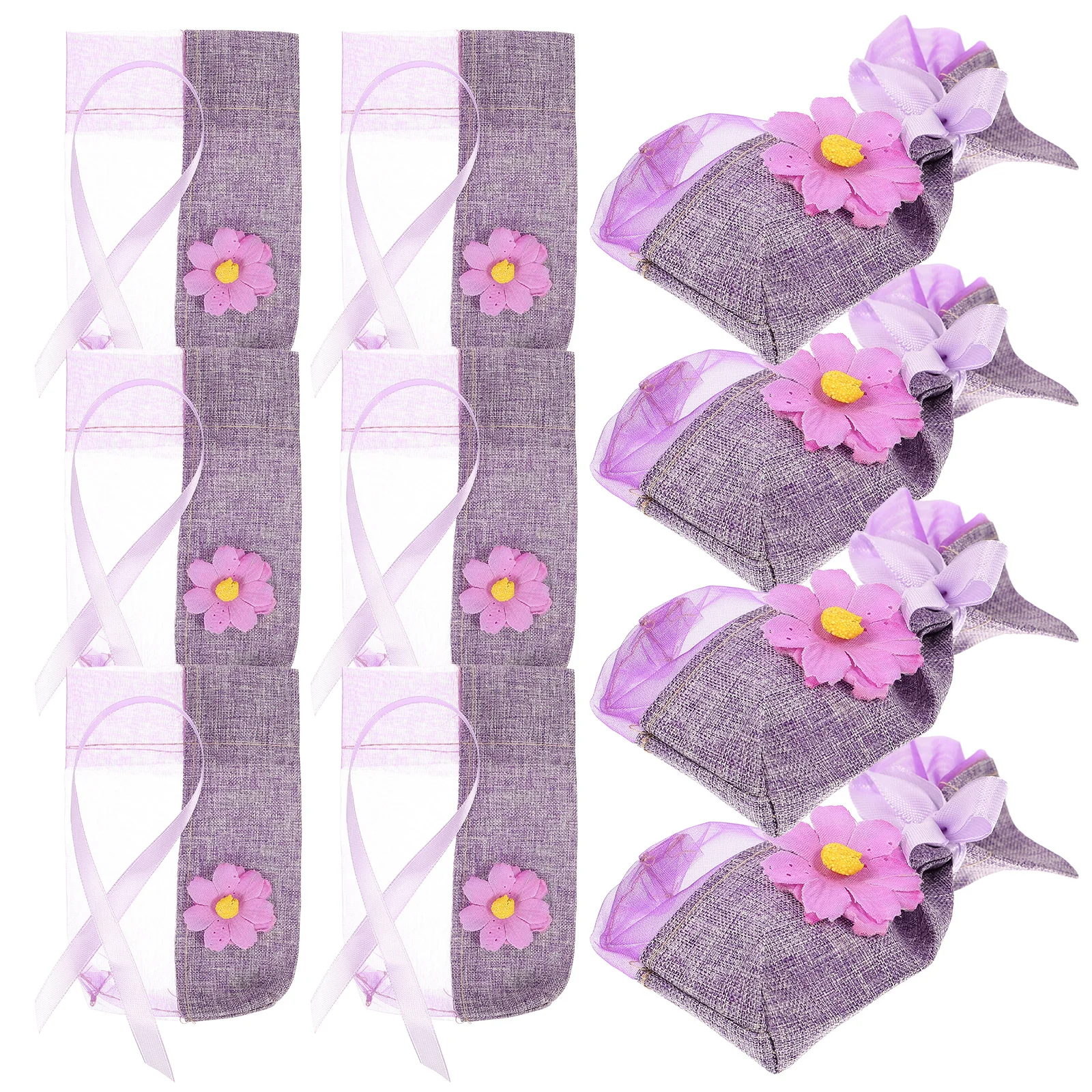 

10pcs Purple Sachet Bags Lavender Empty Scent Pouches Car Decorative Storage Small Gift Packing Boxes Beads Bracelets Necklaces