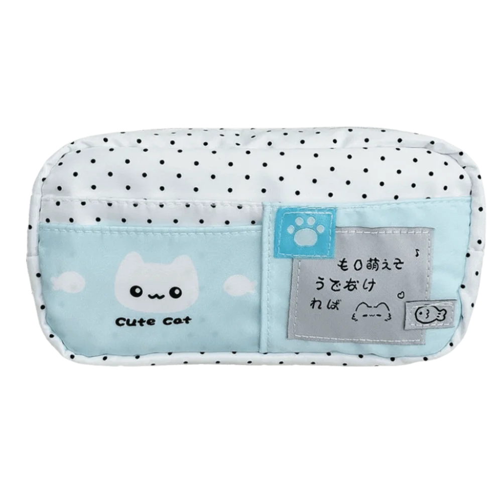 

Fashion Polka Dot Cat Pattern Pencil Case Large Capacity Cute Multi-Layer Pen Bag Practical Stylish Stationery Organizer Girls