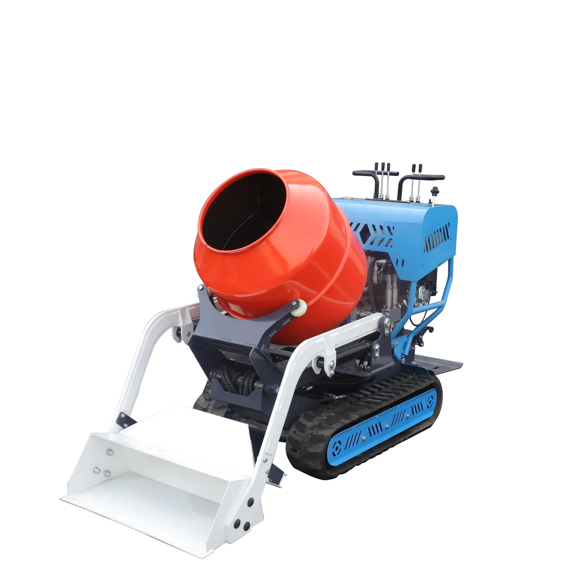 Small concrete mixing tank, hydraulic automatic feeding crawler concrete mixing tank