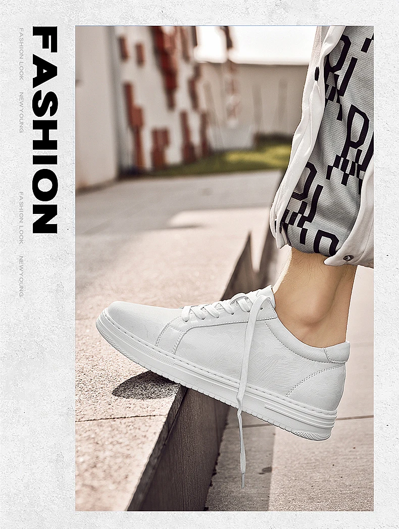 Breathable Outdoor Elevator Sneakers Men Shoes PU Leather Height Increasing Casual Shoes Walking Footwear Men Lift Sports Shoes