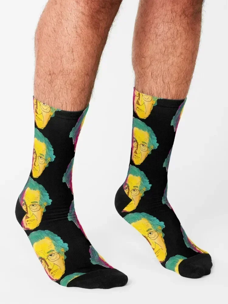 Noam Chomsky colorful illustration Socks kawaii hip hop winter thermal Children's Boy Child Socks Women's
