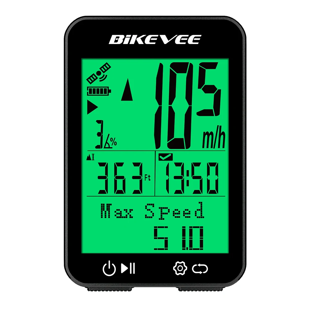 12-Sprachen-Mehrsprachiger GPS-Fahrradcomputer mit Drahtlosem LCD-Display, Intelligenter Fahrrad-Tachometer und Kilometerzähler