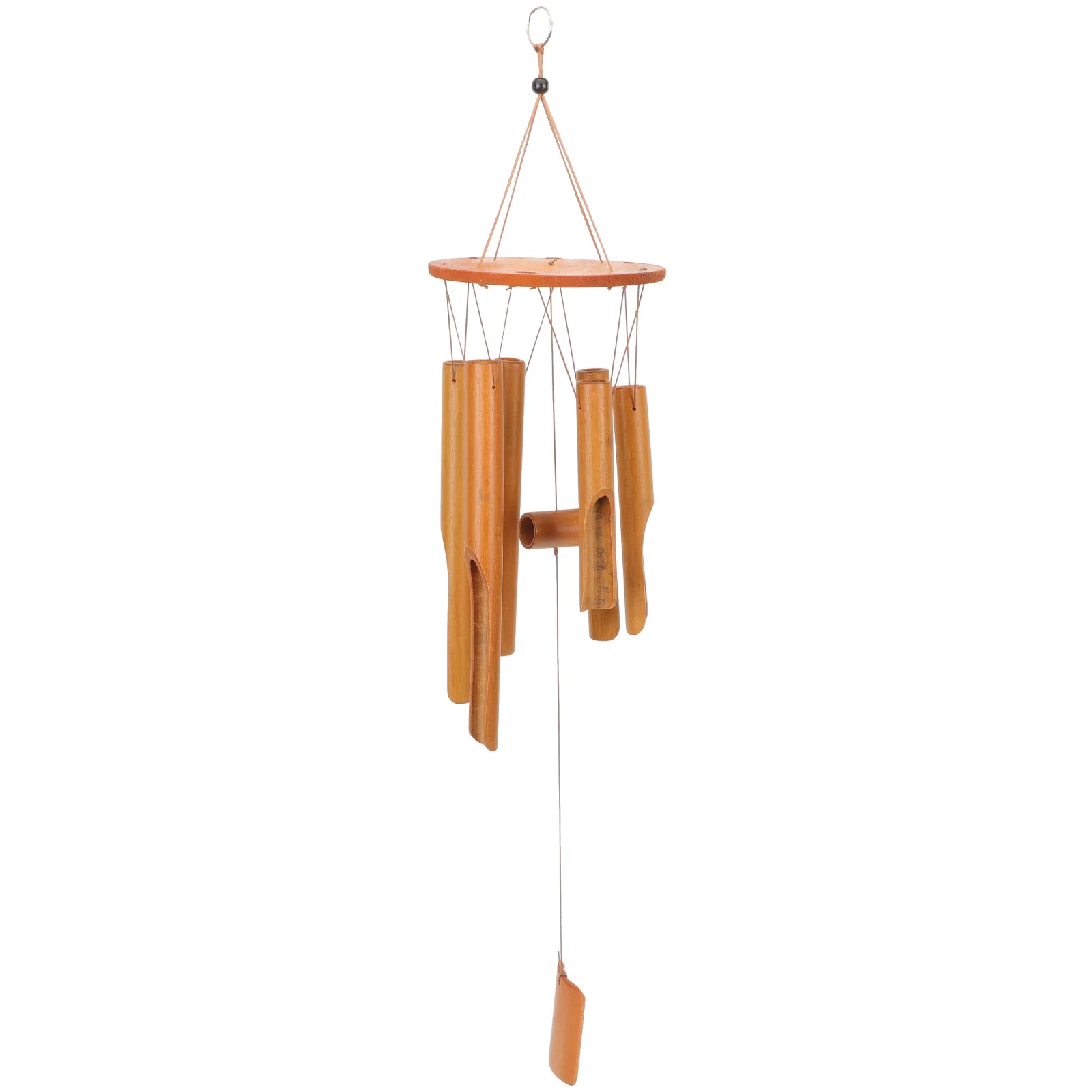 

Bamboo Wind Chime Wood Tube Chinese Style Hanging Ornament For Garden Patio Balcony Yard Indoor Outdoor Decorative