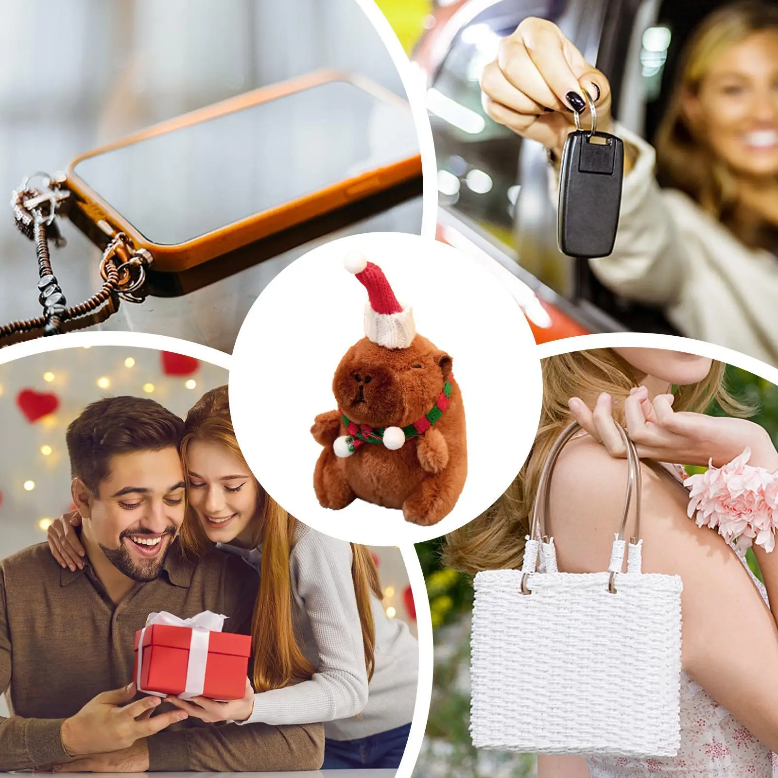 พวงกุญแจตุ๊กตาคาปิบาร่าน่ารัก การ์ตูนพวงกุญแจของเล่น ตุ๊กตาคาปิบาร่าน่ารักสำหรับคริสต์มาส ของขวัญวันเกิดสำหรับผู้ใหญ่และเด็ก รางวัลในห้องเรียน ของแจก