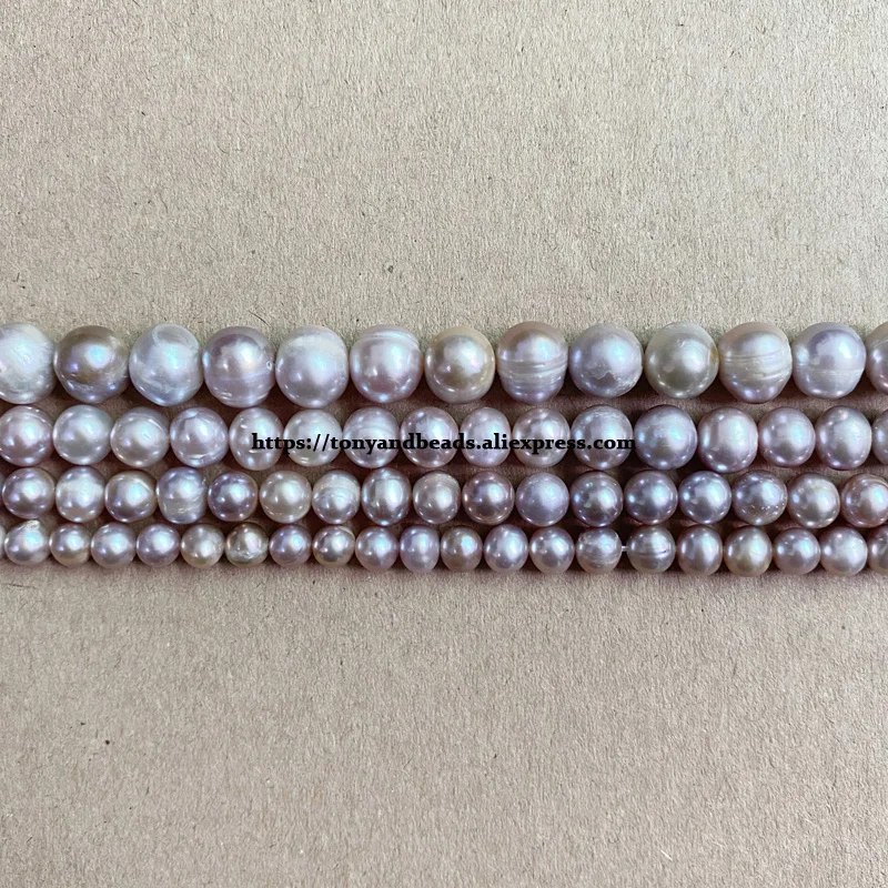 A Quality Genuine Natural Fresh Water Pearl Purple Color Punch Loose Beads 15\