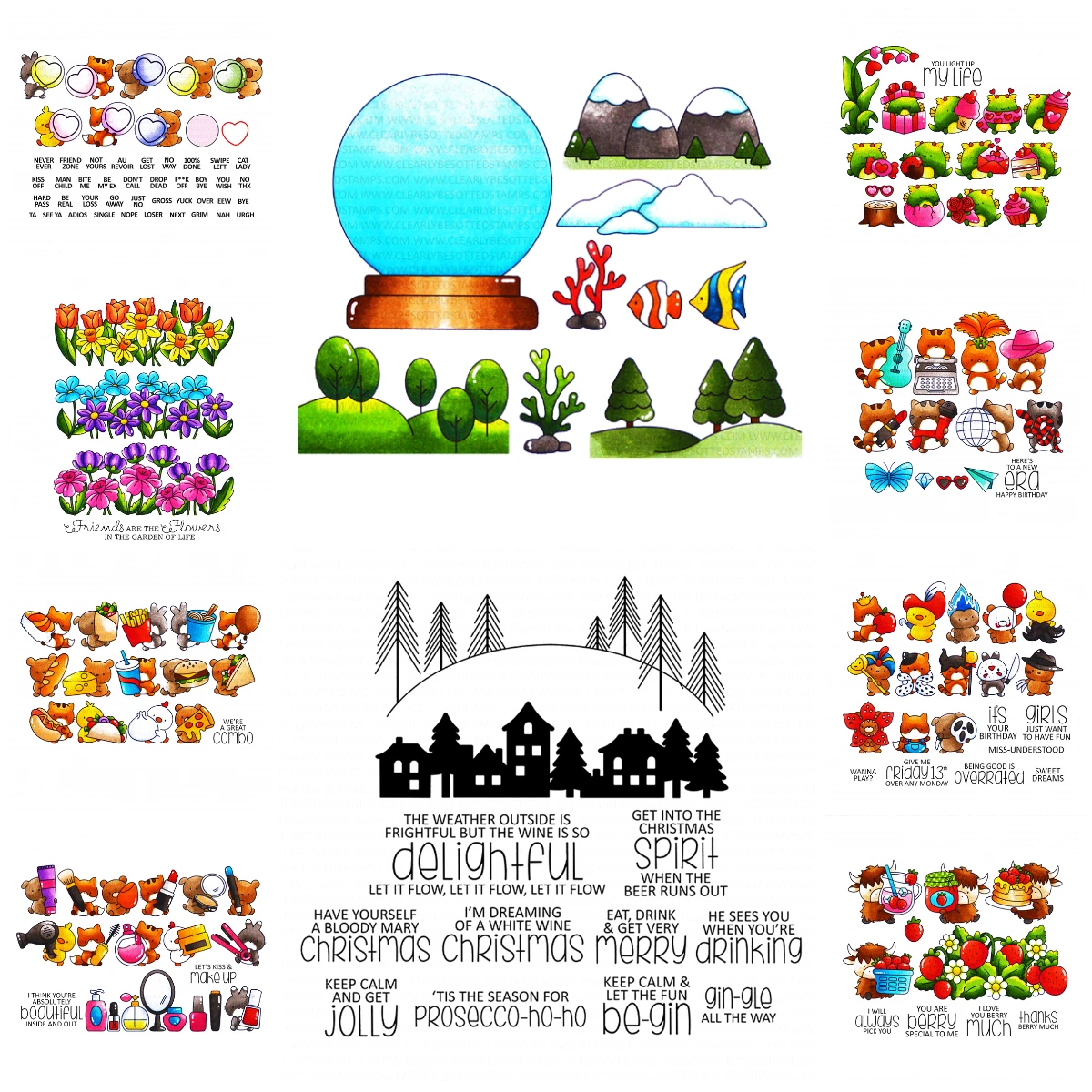 Mini Make Up Grow In A Row Metal Cutting Dies And Clear Stamps For DIY Scrapbook Stamps Album Craft Paper Card Decoration Die