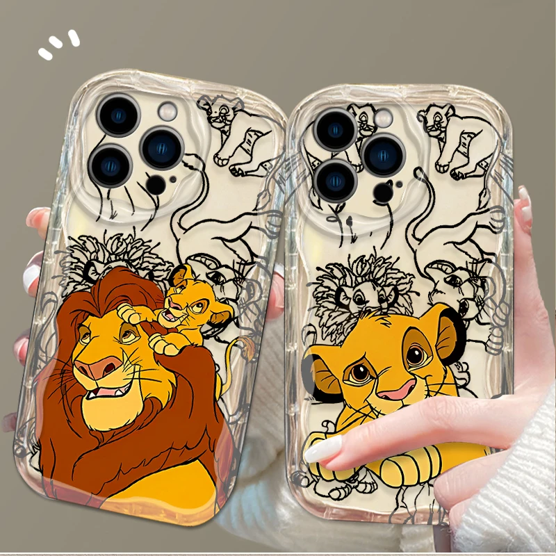 Чехол для телефона Disney The Lion King 3D для iPhone 16 16E 15 14 13 12 11 Pro Max X XS X S Max XR SE 2020 SE4 7 8 Силиконовый прозрачный чехол