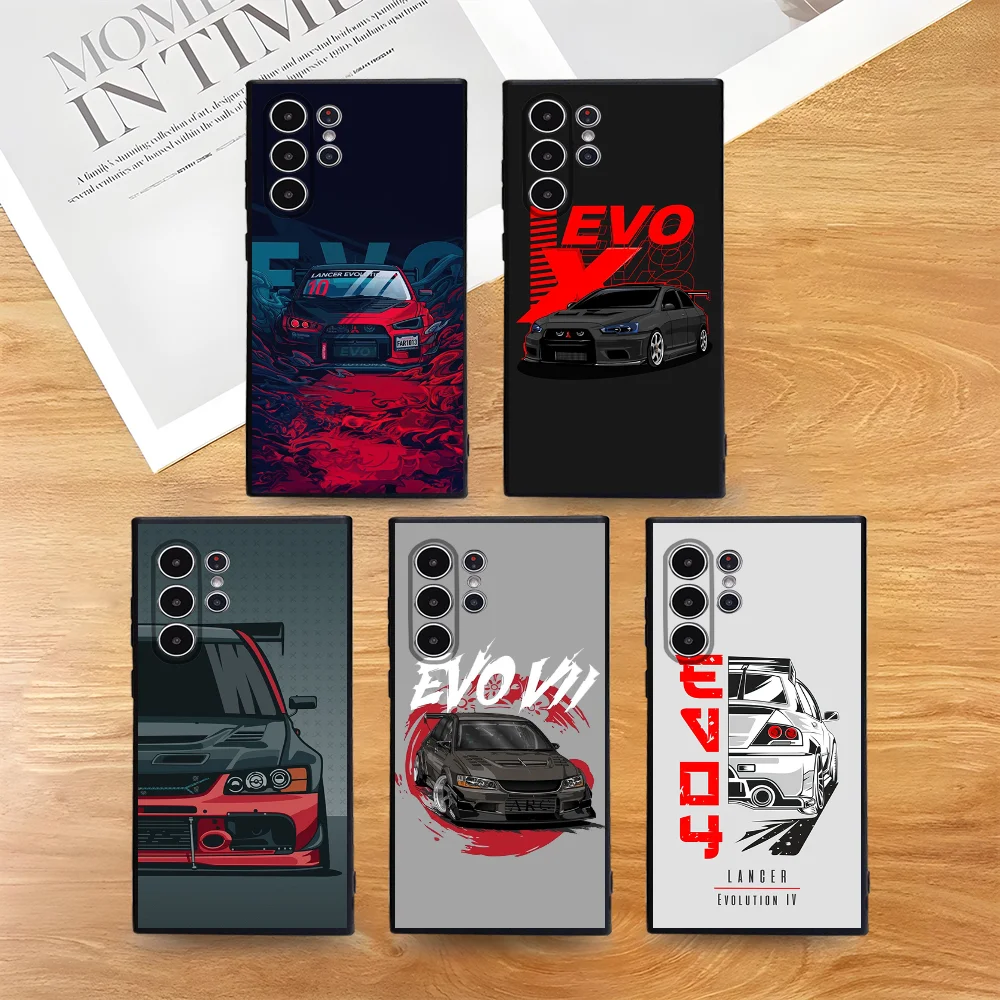 J-JDM-funda de teléfono E-Evo para coche Samsung S series s21 s22 s23 s24 s25 FE Plus Ultra TPU, funda suave para agradable a la piel