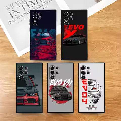 J-JDM Car E-Evo Phone Case For Samsung S series s21 s22 s23 s24 s25 FE Plus Ultra TPU Soft to Skin-friendly case
