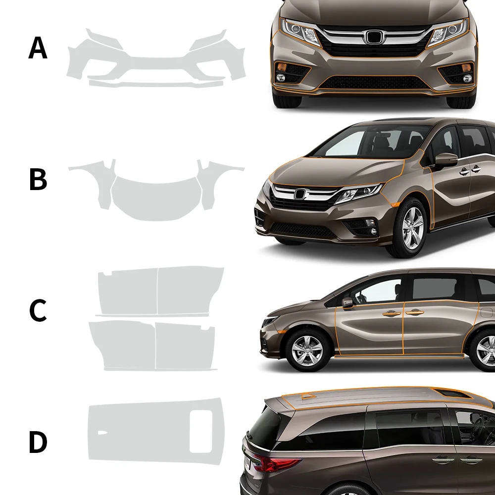 Pegatina antiarañazos de Tpu, película transparente Original para HONDA ODYSSEY 2018-2020, protección de pintura PPF precortada para carrocería de coche Exterior