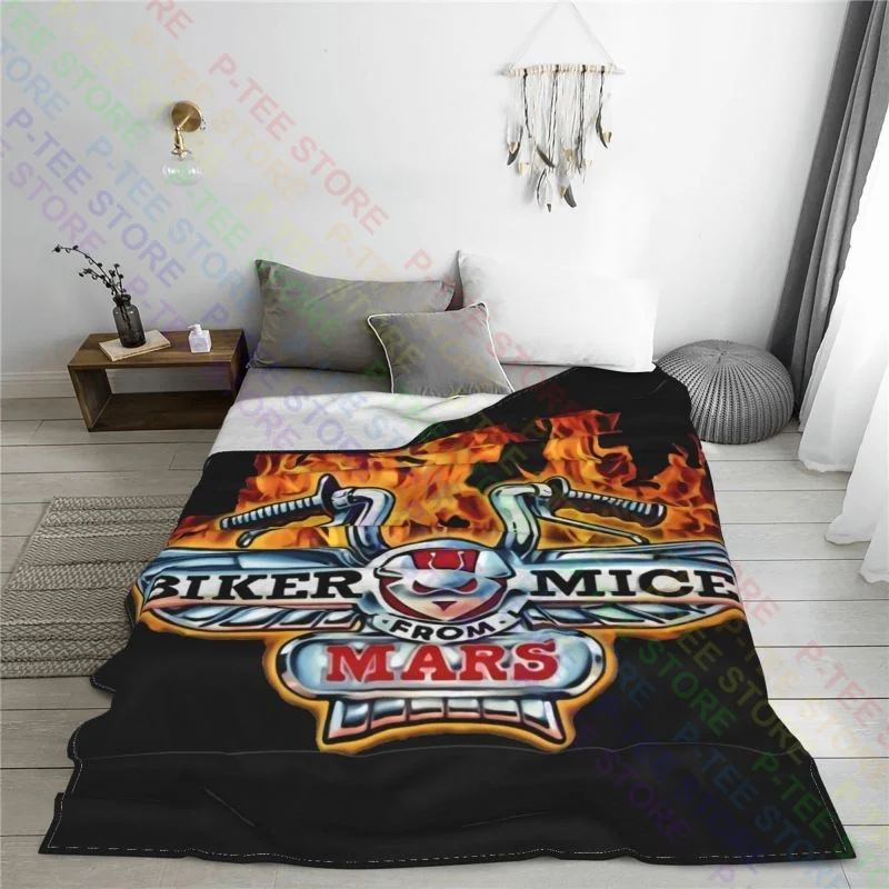 Biker Mice From Mars Retro Cartoon Blanket Fluffy Fashion High-Quality Faux Fur Throw Home Decotation