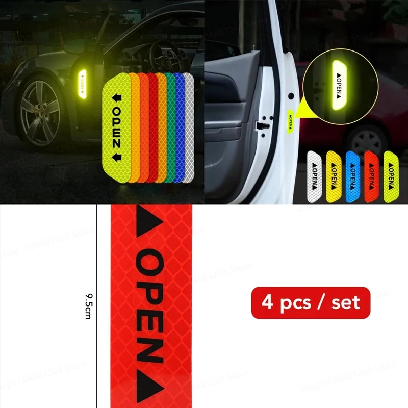 

4PCS/set Car Reflective Strips Warning Stickers for Kia Rio 4 X-line Hyundai Solaris 2017-2019