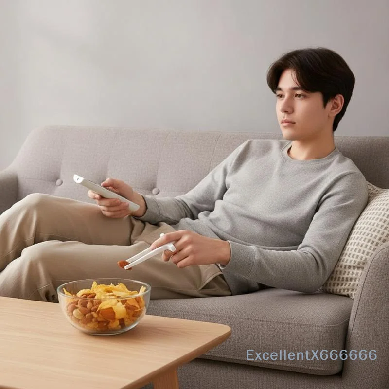 Lazy Gamer Finger Chopsticks 5PCS Non-Slip Snack Food Clips Tongs for Binge Watching Home Party Use