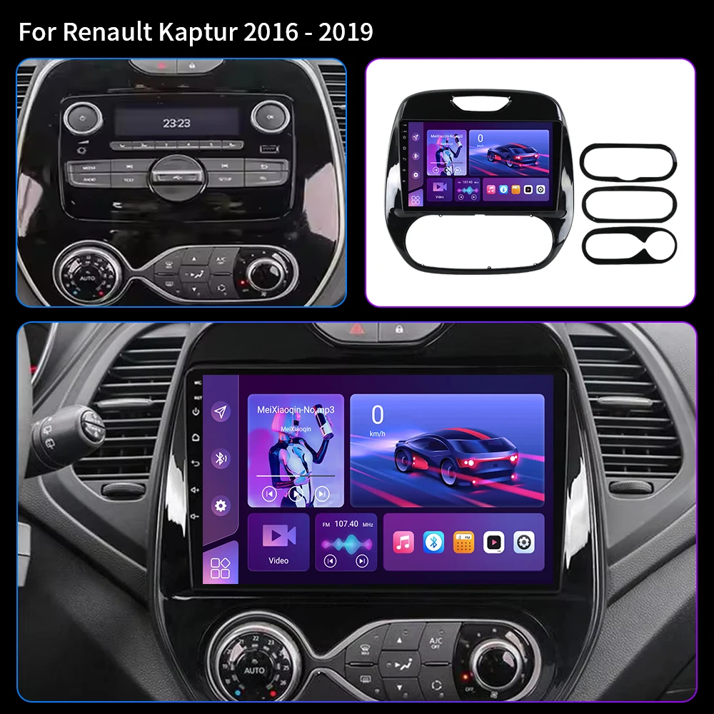 Android 15 For Renault Kaptur Captur 2016- 2019 2K QLED Android Car Radio Multimedia Video Player GPS Stereo CarPlay Navigation