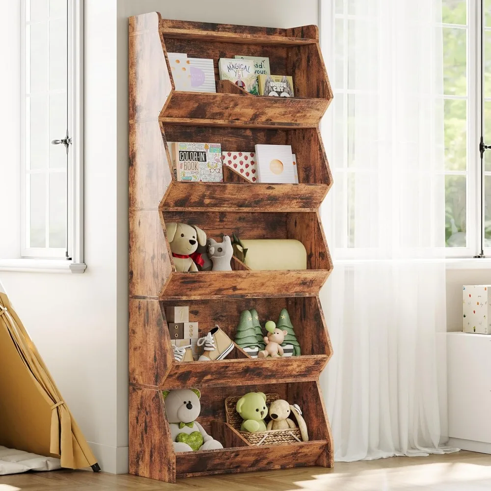 

Bookcase and Bookshelf 6 Tiers with Storage Shelves, Bookshelf with Open Display Storage Organizer for Living Room, Home