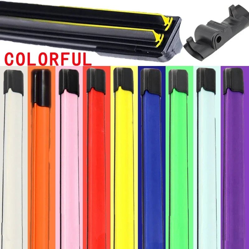 Colorful SIDE PIN Car Windshield Wiper blades Universal Soft Double layer Rubber Frameless Bracketless 16