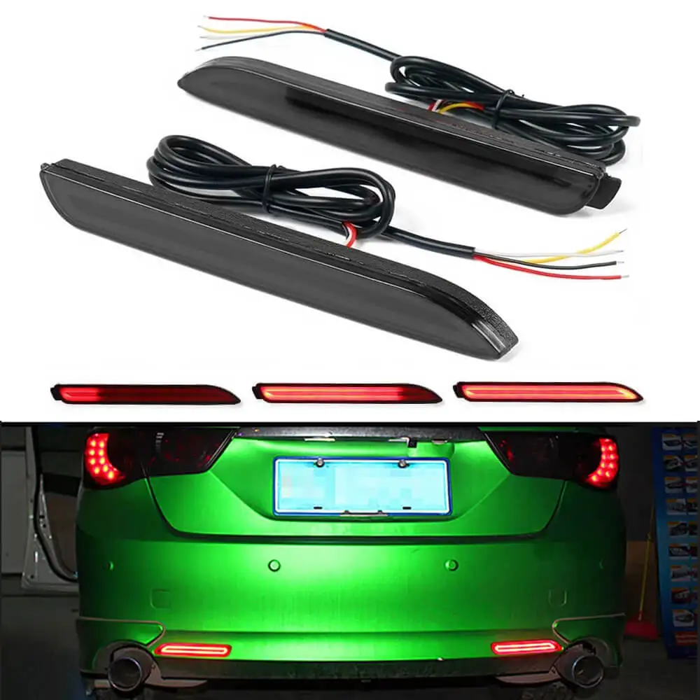 

smoked LED Rear Bumper Reflector Light Brake Running Tail Lamp Sequential Turn Signal Replacement For Toyota RAV4 2019 2020