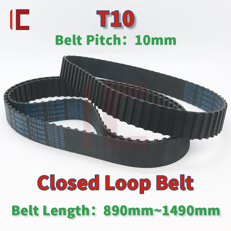 T10 Timing Belt Length 890mm to 1490mm T10 Polyurethane Closed Loop Belt T10 Type Synchronous Belt 15mm 20mm T10 25mm 30mm 40mm