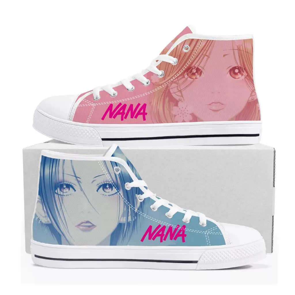 Shoujo Manga NANA Osaki Komatsu Comics High Top Sneakers Mens Womens Teenager Canvas Sneaker Casual Couple Shoes Custom Shoe