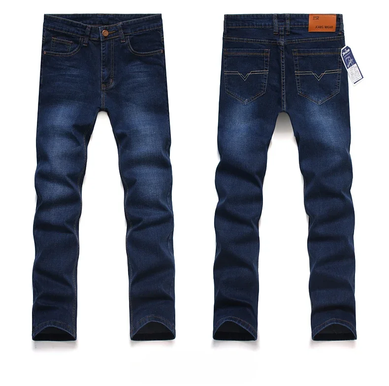 KUBRO, pantalones vaqueros holgados de talla grande para hombre, banda elástica, pantalones sueltos de cintura alta de gran tamaño, pantalones vaqueros negros sueltos para marido