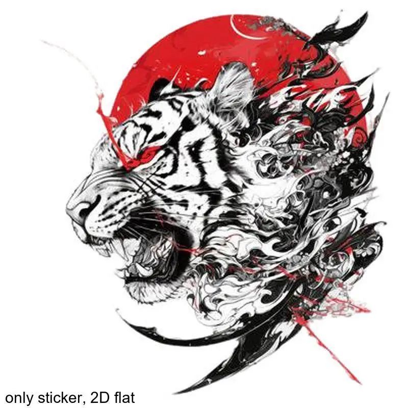 Autocollant de Moto de voiture Design tigre blanc 4 pièces/ensemble, autocollant tendance pour carrosserie de Moto automobile, autocollant Animal de véhicule accrocheur