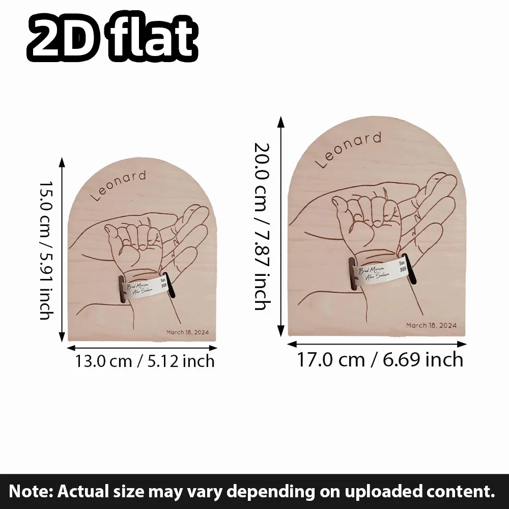 عرض سوار خشبي مخصص لعرض عنصر واحد، علامة ذاكرة الميلاد المحفورة، ديكور شخصي للأطفال