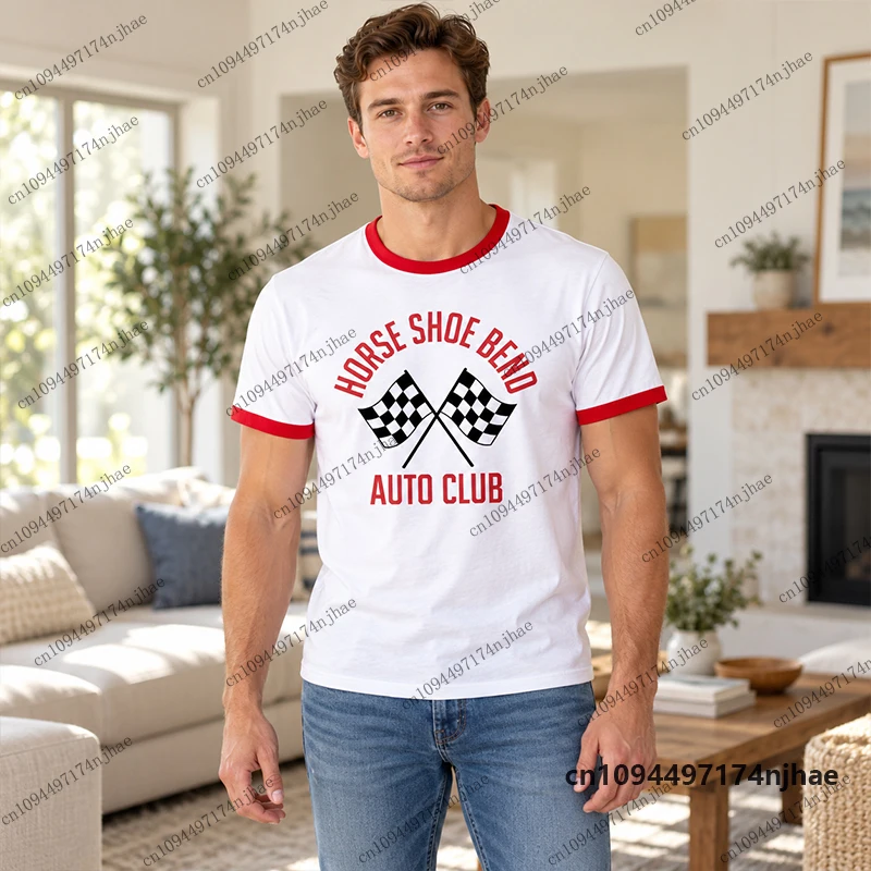 Horse Shoe Bend Auto Club Project Hail Mary Cosplay T-shirt For Men Red Ringer Design Graphic Sports Tees Oversized Unisex Tops