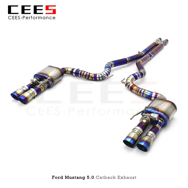 CEES Tuning Exhaust Pipes for Ford Mustang 5.0L 2011-2023 High Performance Catback Exhaust System Muffler with Valve view 2