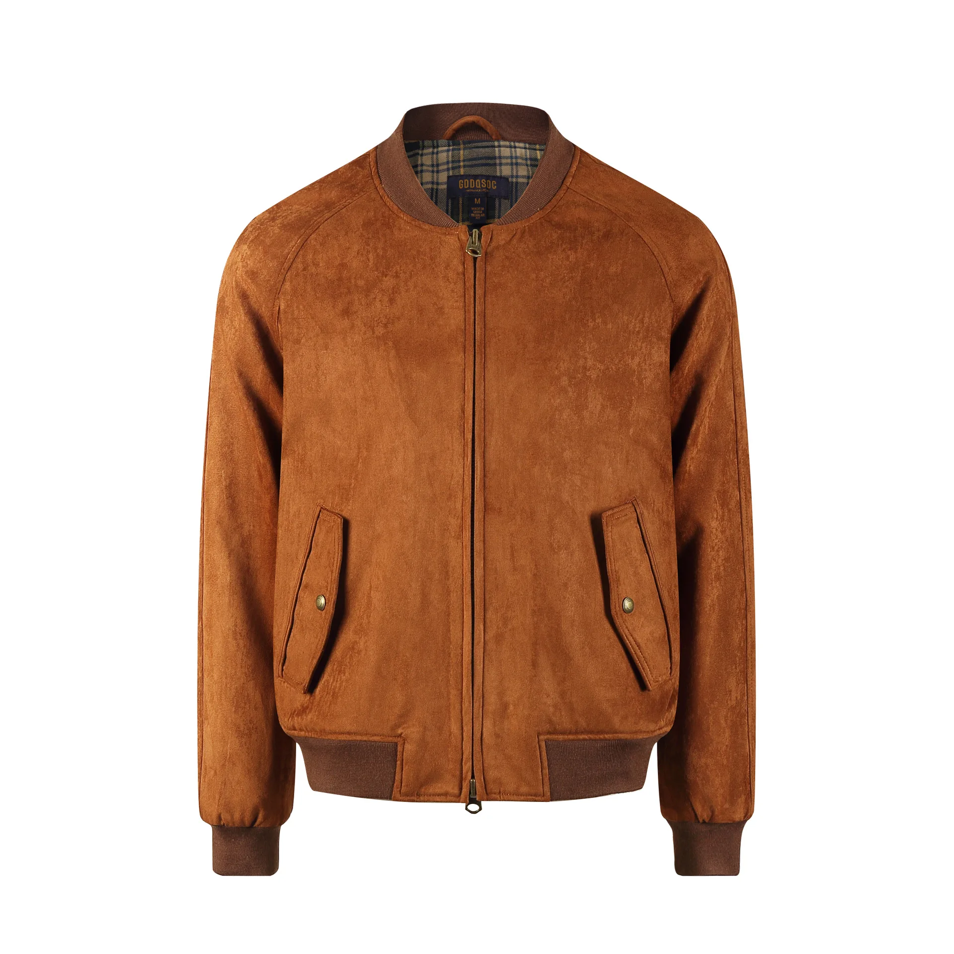 

Мужская куртка из замши в стиле Old Money, 90% полиэстер, весна 2026, высококачественная кожаная куртка с воротником-стойкой, американский ретро-стиль