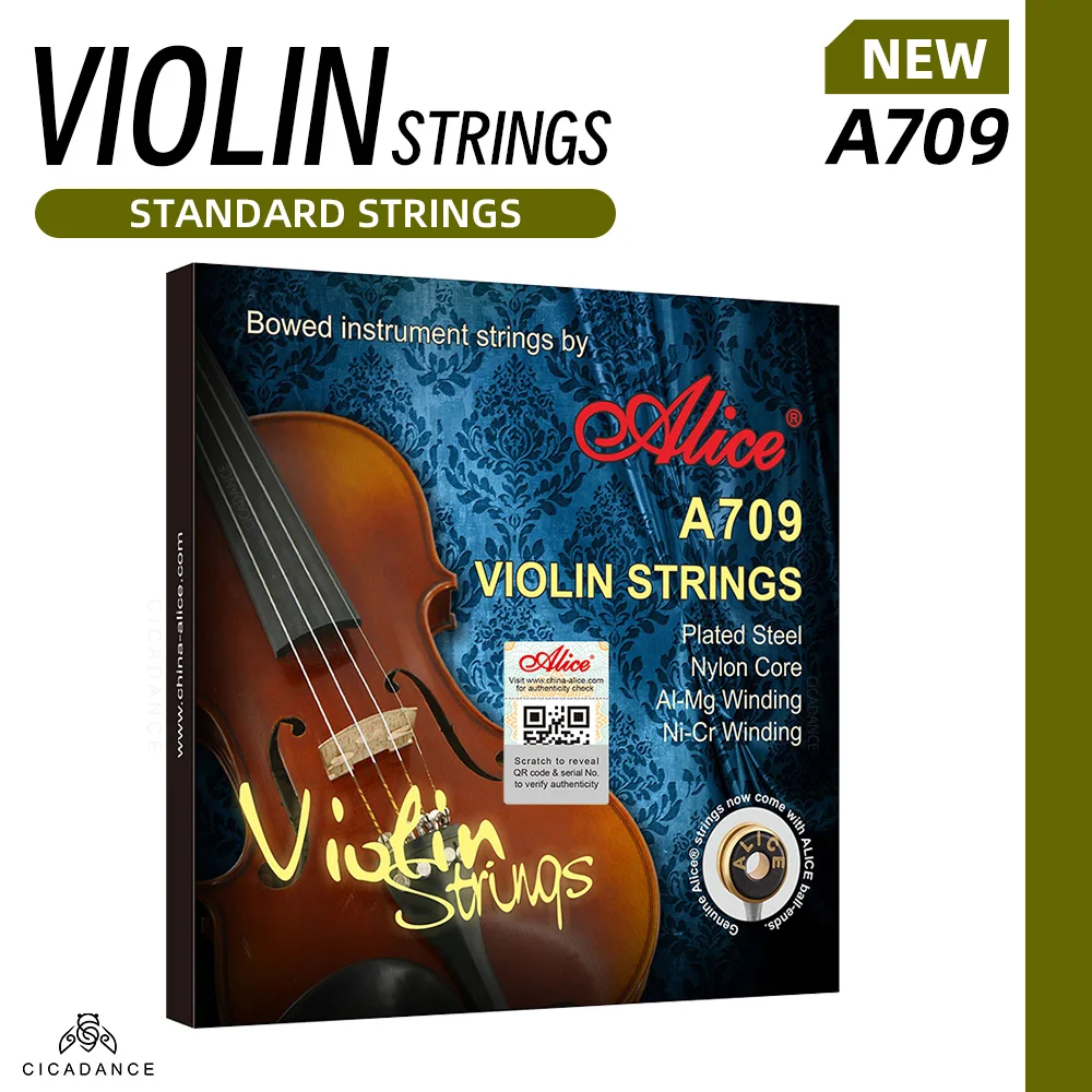 

Alice A709 Violin Strings For 1/8 1/4 1/2 3/4 4/4 Violin Nylon Core Alloy Winding Musical Instrument Accessories Parts